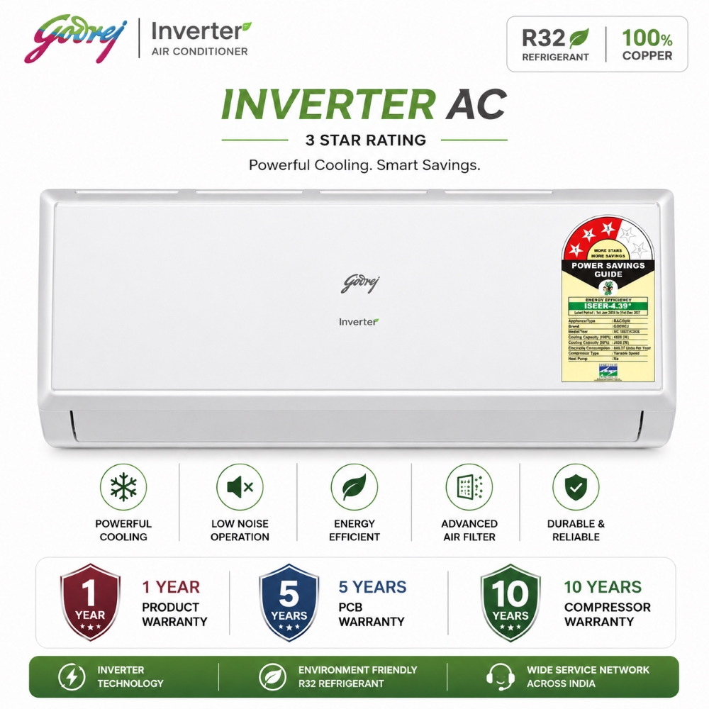 Godrej Ac 1.5 Ton Inverter 3 Star Split Air Conditioner
